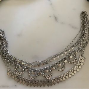 Stella & Dot silver layer necklace